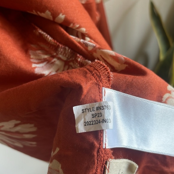 Madewell Floral Print Wrap V-Neck Puff Sleeve Mini Dress in Rusty Torch S - Picture 8 of 9